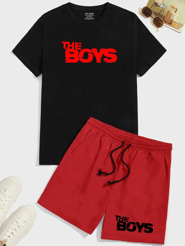THE BOYS Black T-Shirt & Short Combo