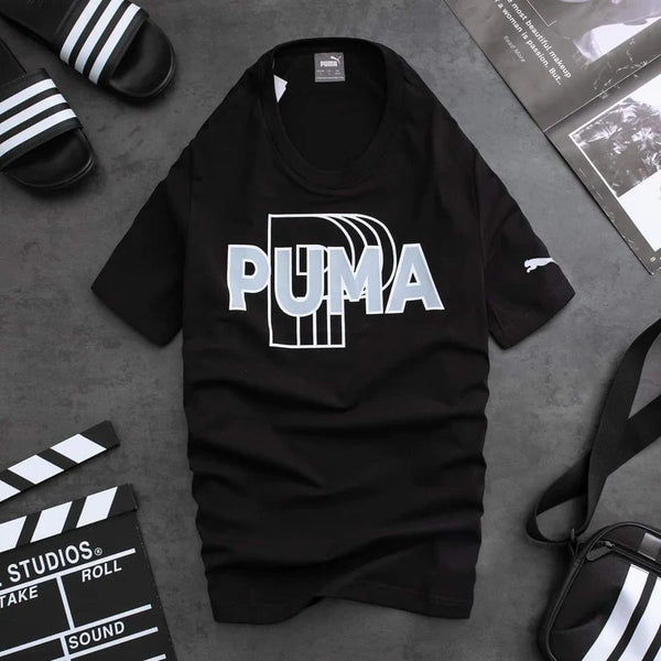 Puma P Black Men's Cotton T-Shirt