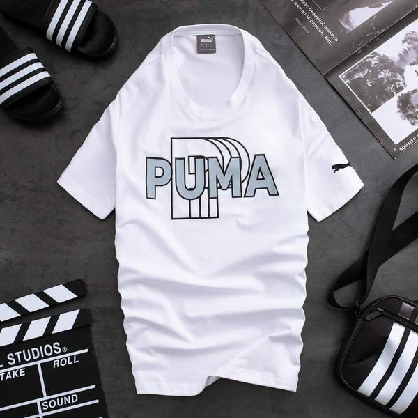 Puma P White Men's Cotton T-Shirt
