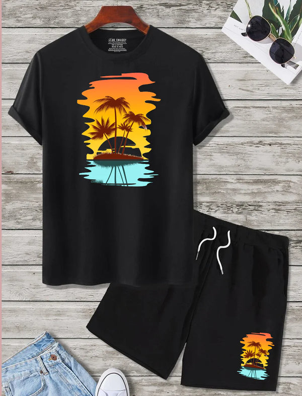 Beach Tree Black T-Shirt & Short Combo