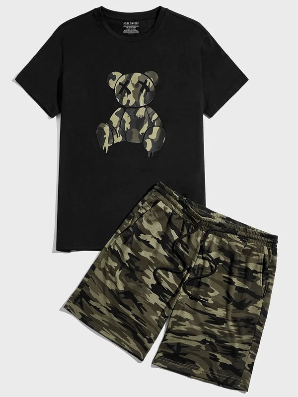 Bear Black T-Shirt & Short Combo
