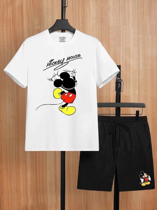Micky Mouse White T-Shirt & Short Combo