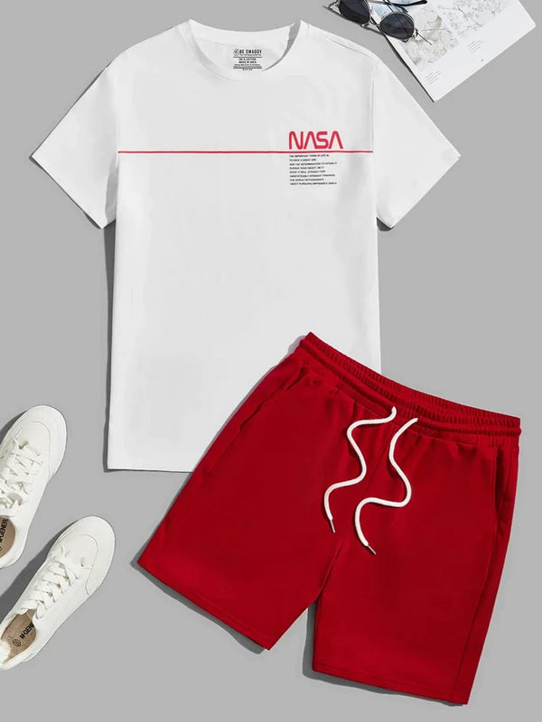NASA LINE White T-Shirt & Short